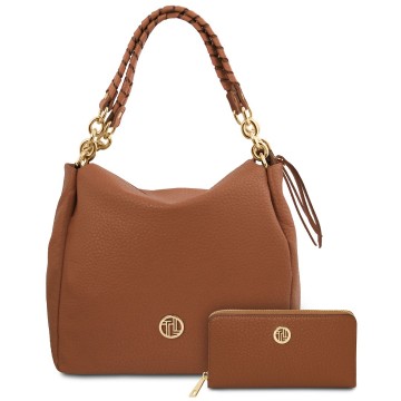 Shopper  portemonnee   cognac