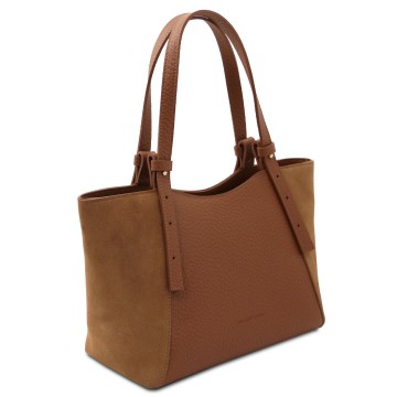 Shopper van leder en suede   libra zij