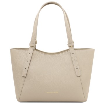 Shopper van leer   libra beige