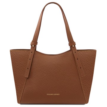 Shopper van leer   libra cognac