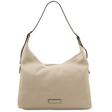 Shopper van leer   plenia beige