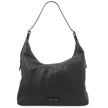 Shopper van leer   plenia zwart