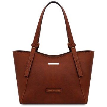 Shopper van mat leer   libra plek van de gravure