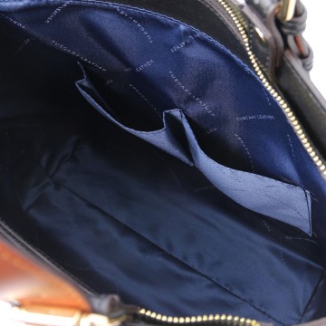 Shopper van saffiano leer intern
