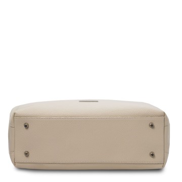 Shopper van zacht leer bodem