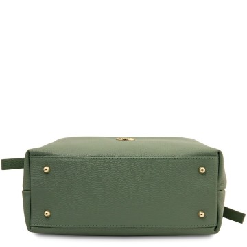 Shopper van zacht leer en suede   diade bodem