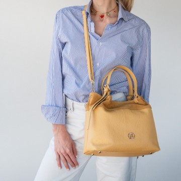 Shopper van zacht leer en suede   diade1