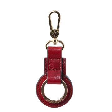 Sleutelhanger van volnerf leder   rood