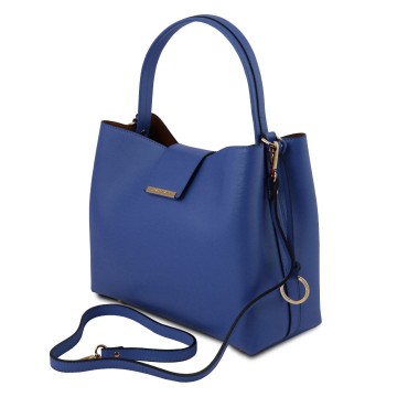 Stevige damestas van saffiano leer   clio   zij