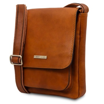 Stoere lederen crossbodytas voor heren   jimmy   zij