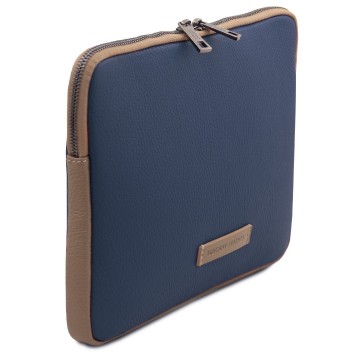 Tablet etui van gehamerd leer donkerblauw