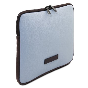 Tablet etui van gehamerd leer lichtblauw