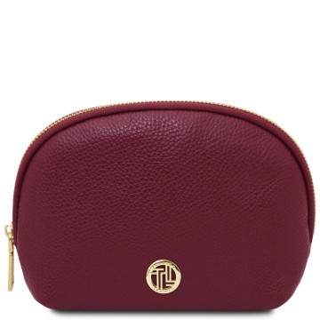 Toilettas van zacht leder   vera bordeaux
