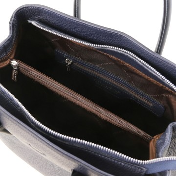 Volnerf lederen handtas   camelia   intern