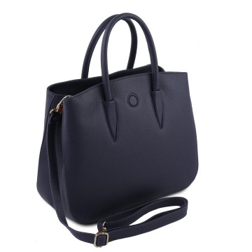 Volnerf lederen handtas   camelia   zij