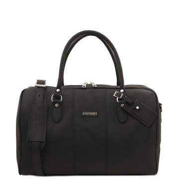 Weekendtas van mat volnerf leer lisbona small zwart 0