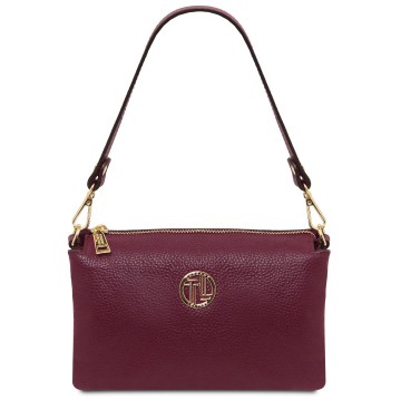 Zacht lederen clutch   sia bordeaux