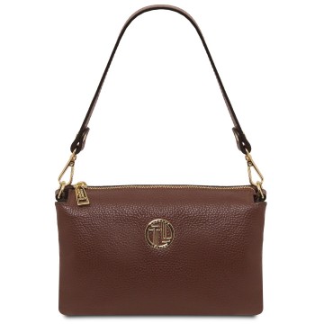 Zacht lederen clutch   sia koffie