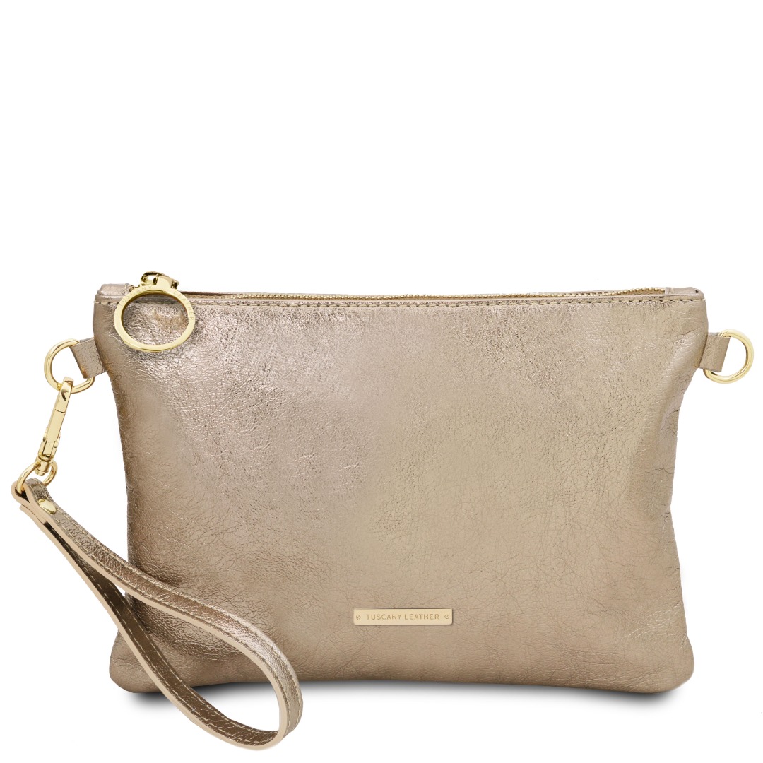 Kip Junior Bestaan Clutch van zacht, soepel metallic leer - ✓Berdino leren tassen