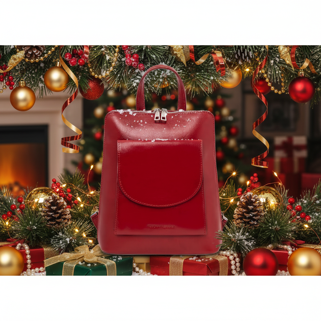 Feestelijke leren tas als Kerstcadeau voor hem of haar - Berdino