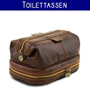 italiaanse leren toilettassen