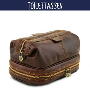 italiaanse leren toilettassen