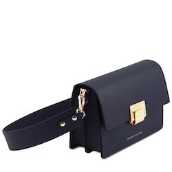 gladde leren avondtas - clutch