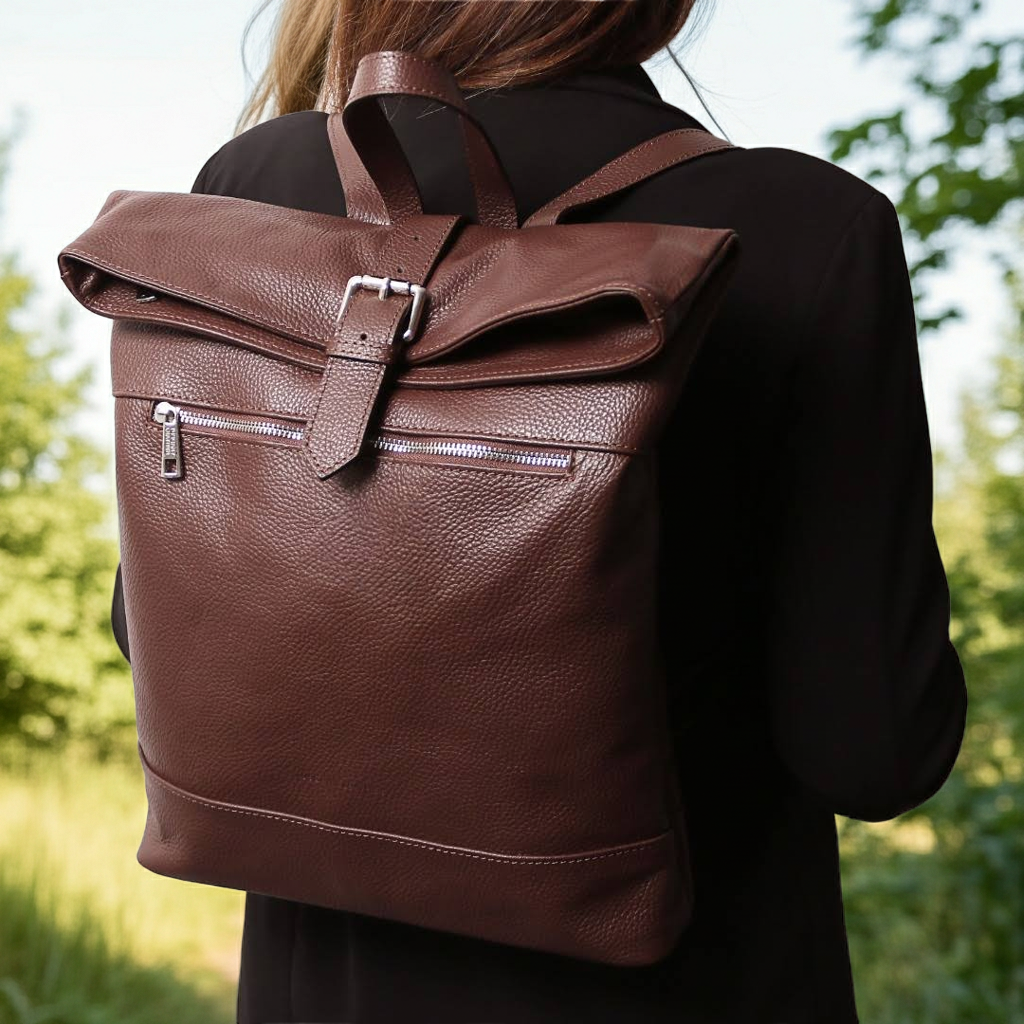 Voor de student of stadsnomade een handige leren rugtas - Berdino